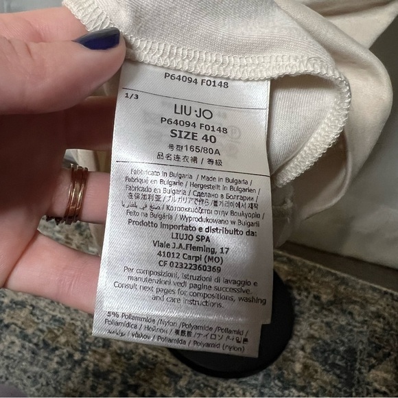 Liu Jo Ivory and Blue Toile Floral Silk Dress Medium - Picture 9 of 12